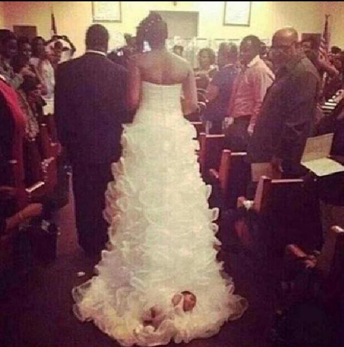 Картинки по запросу baby attached to wedding dress